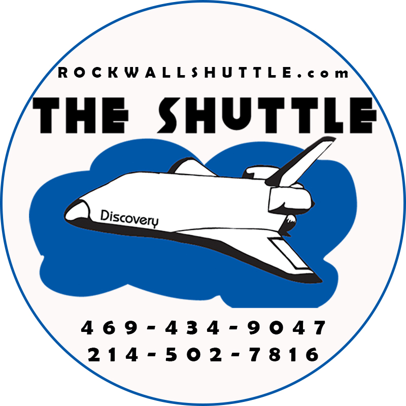 The Shuttle classic logo - RockwallShuttle.com, 469-434-9047 and 214-502-7816