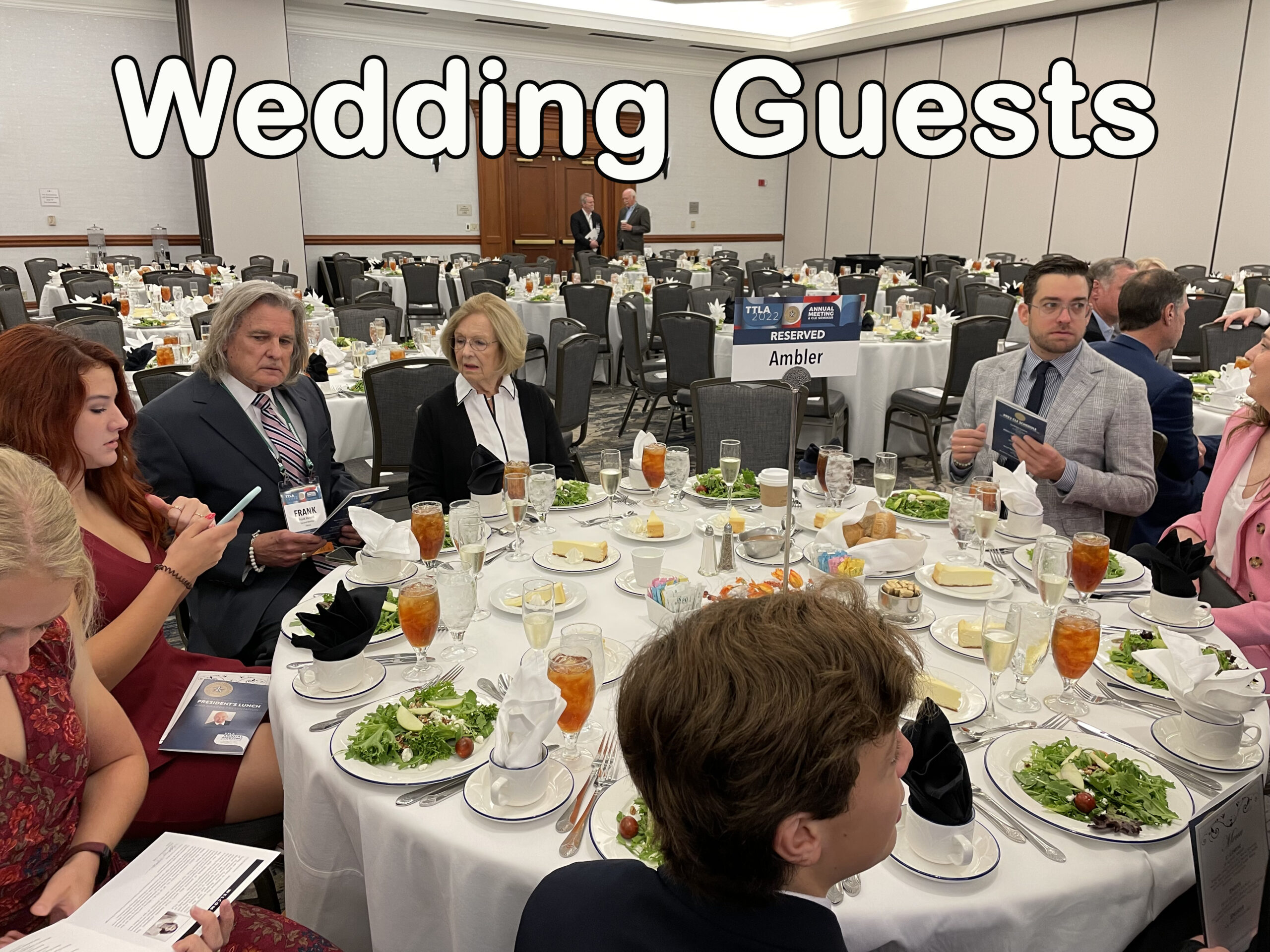 Wedding guests seated at a reception