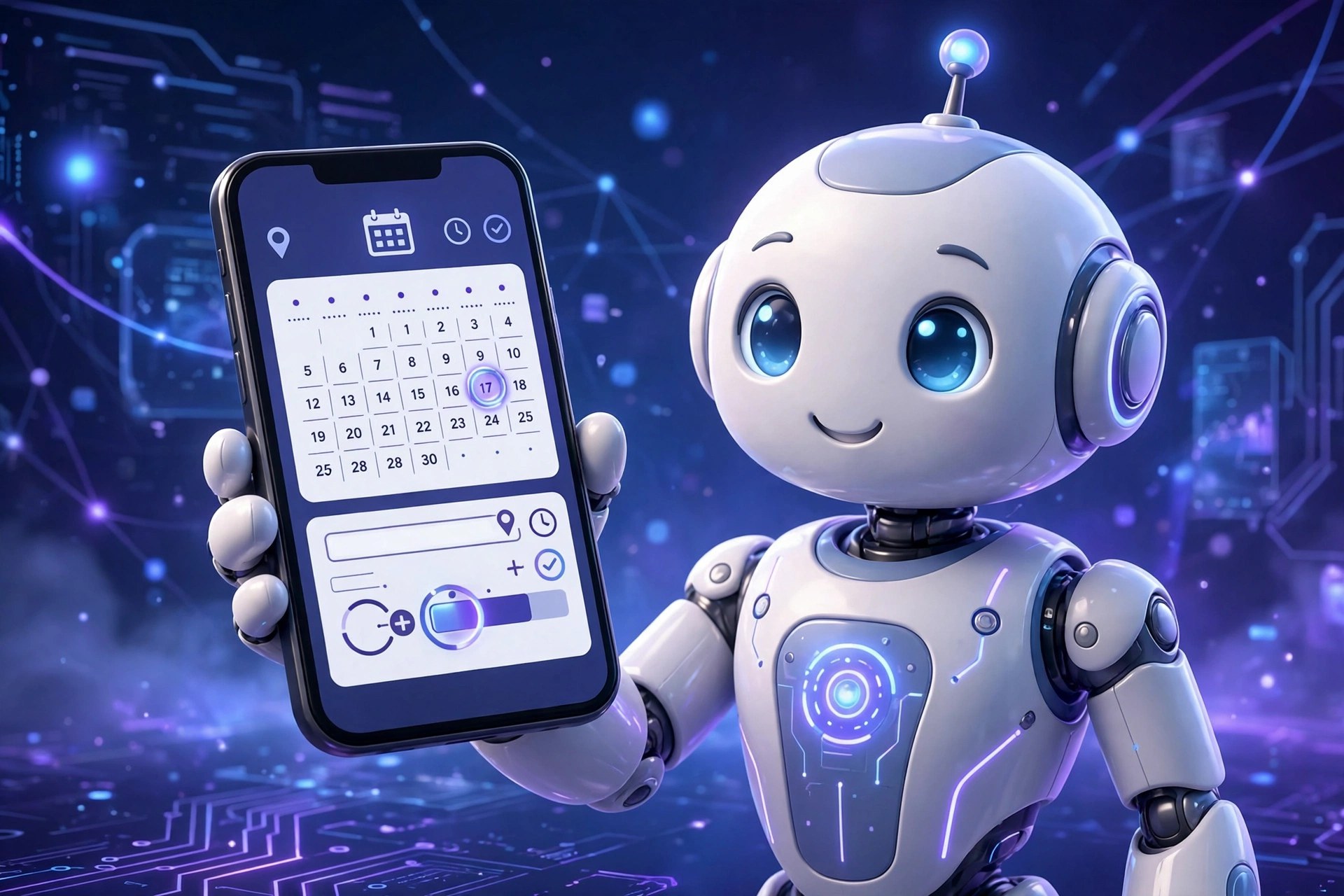 AI robot scheduling an appointment