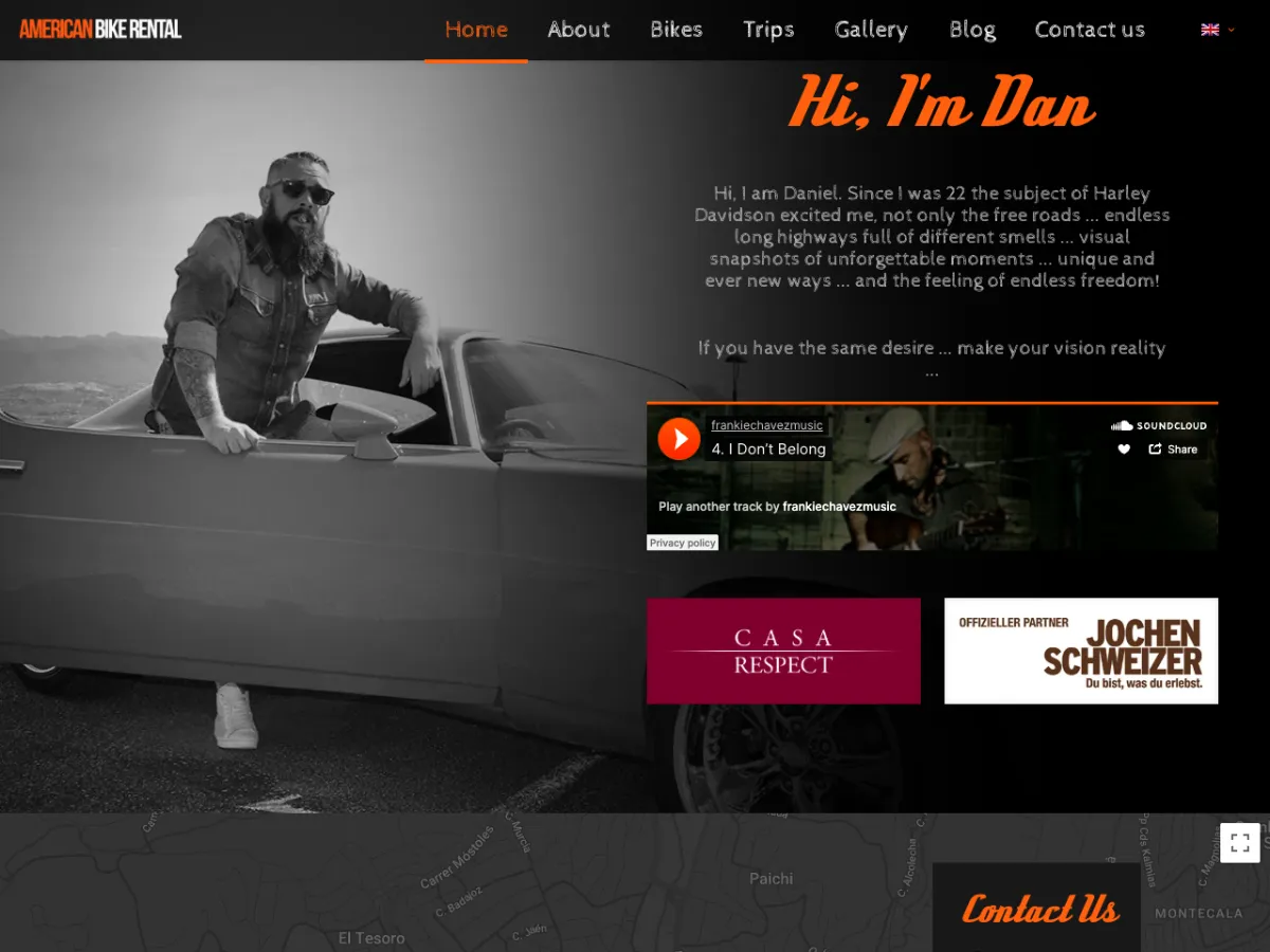 American Bike Rental website, designed by Chrisp Design