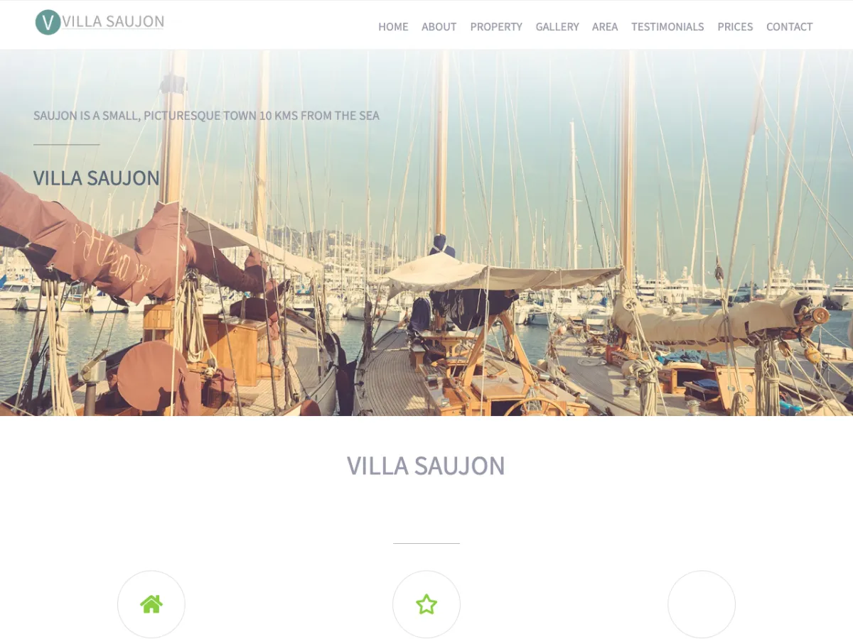 Villa Saujon website, designed by Chrisp Design