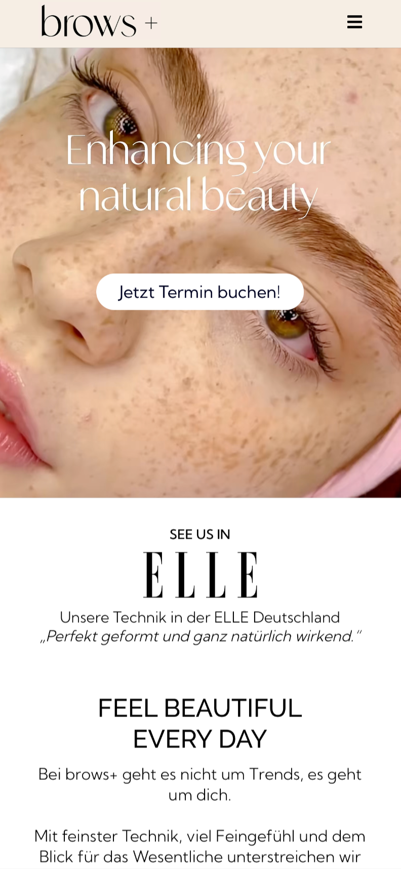 Brows+ München Mobile Website — Enhancing your natural beauty