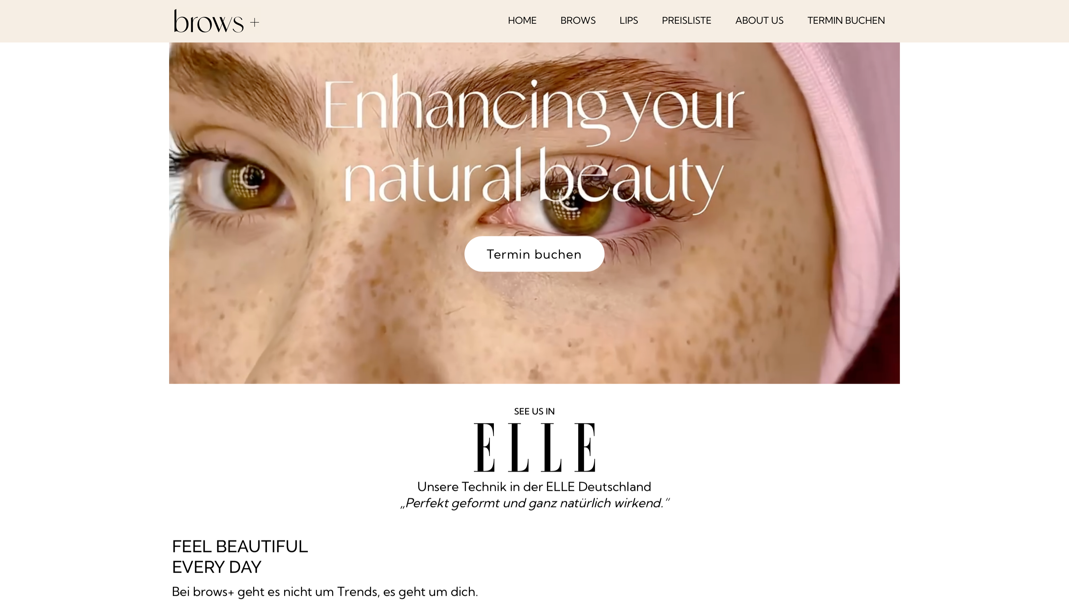 Brows+ München Website Hero — Enhancing your natural beauty