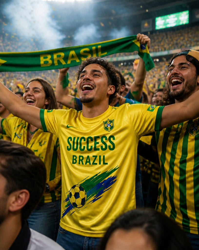 SuccessByKersaint Brazil jersey worn in the stadium crowd