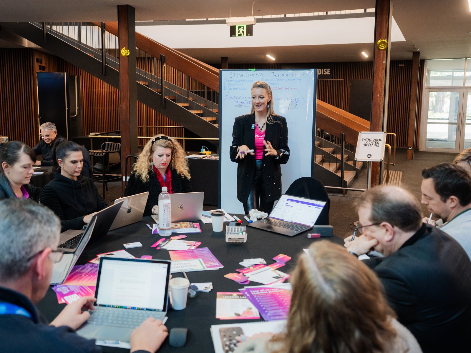Andrea Ryff learning at a business workshop