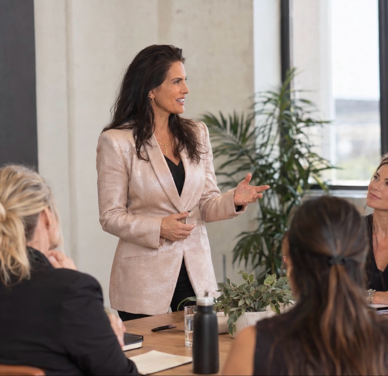 Andrea Ryff leading a business session with studio owners