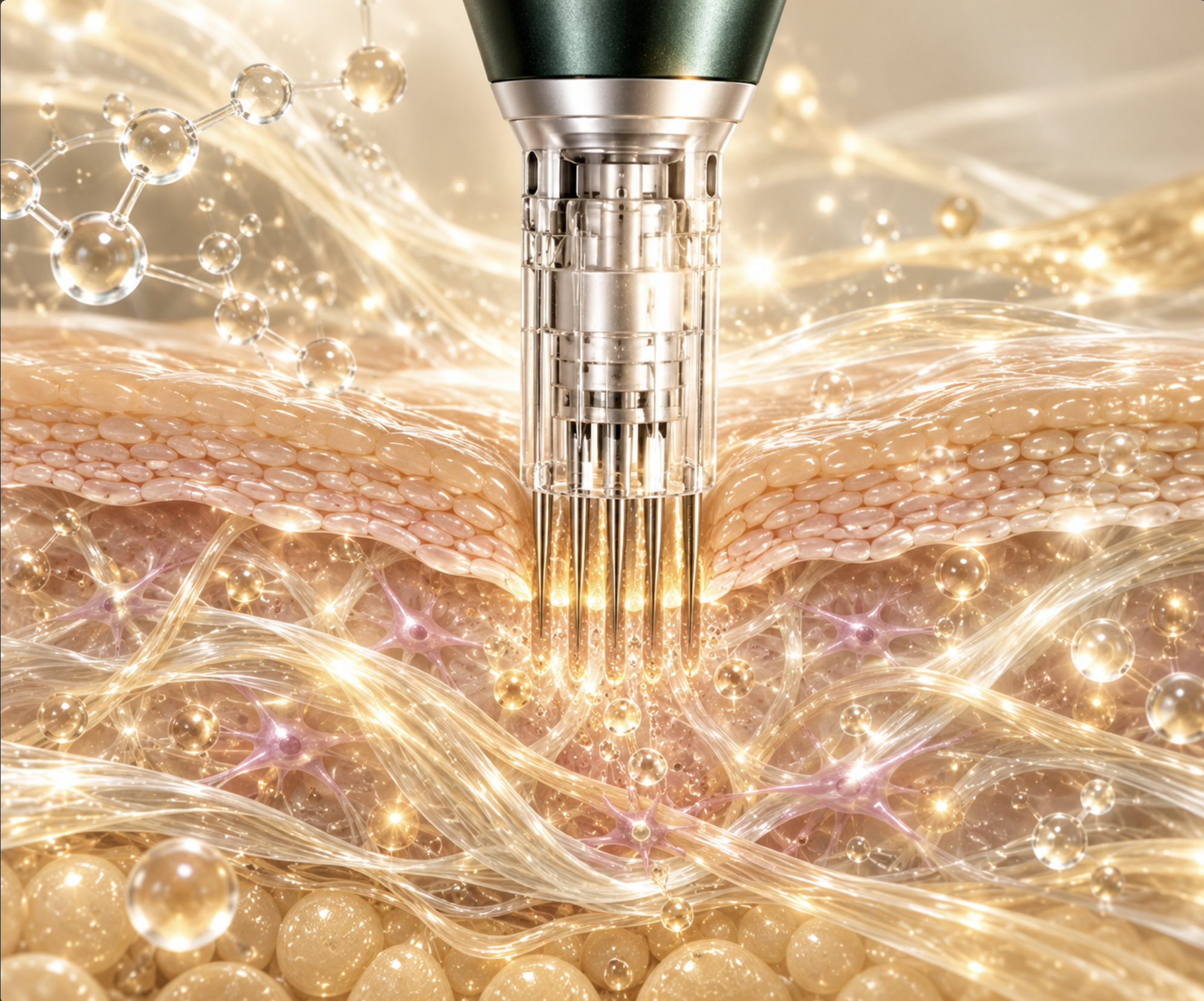 AestiPen entering the skin