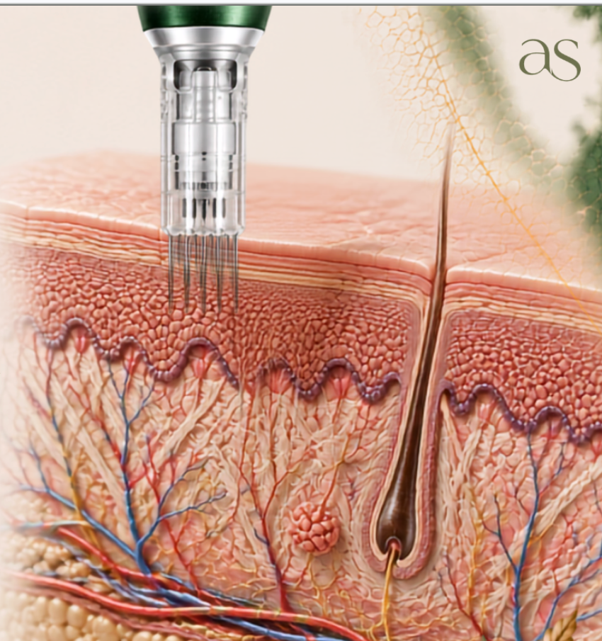 AestiPen entering the skin