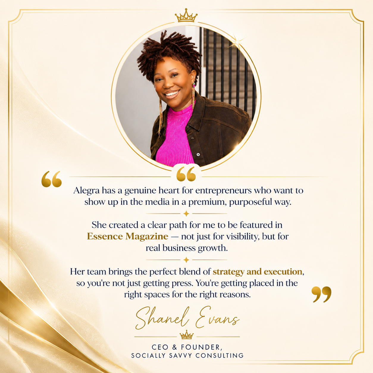 Testimonial from Shanel Evans