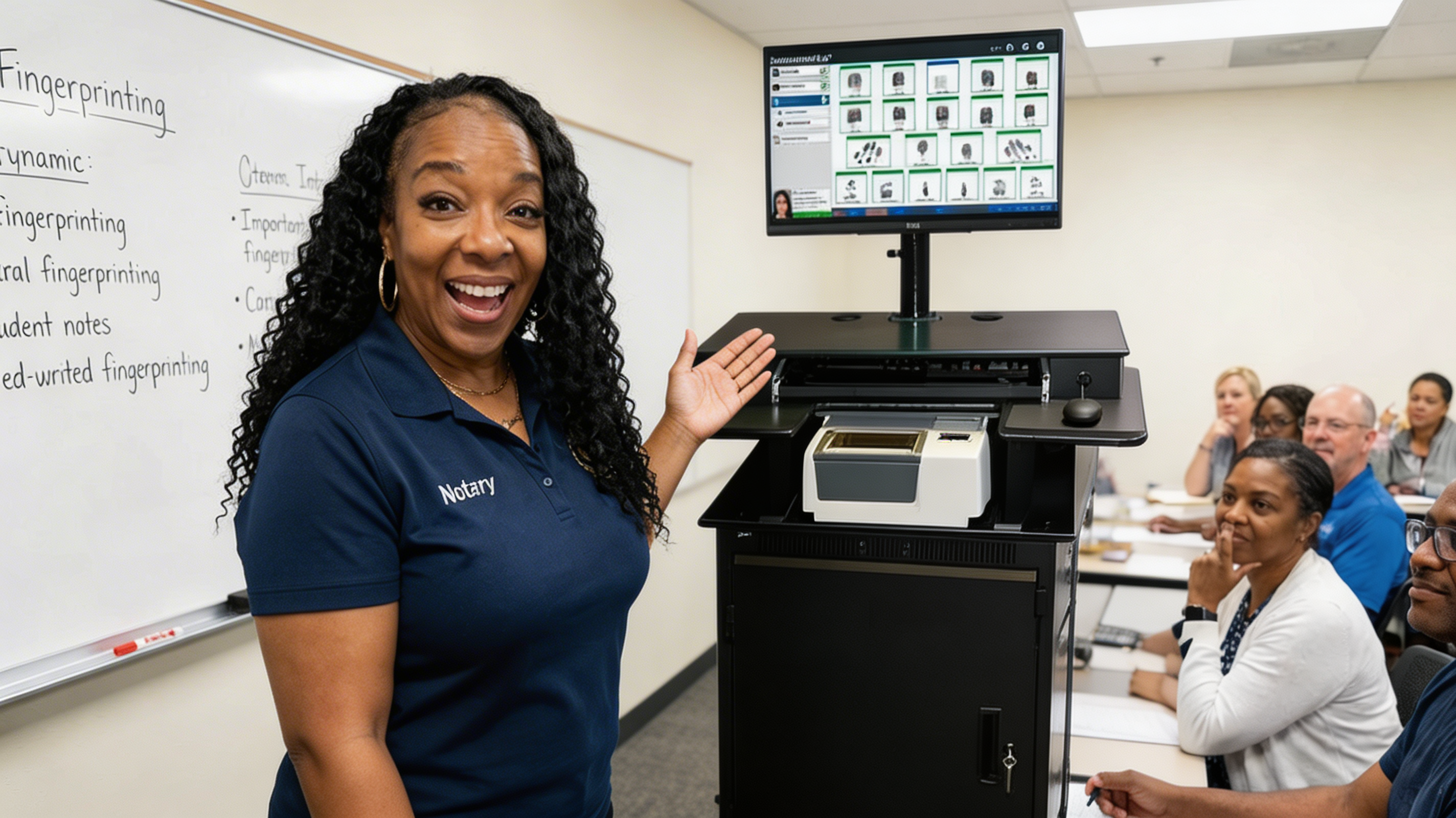 Fingerprinting station at a partner business
