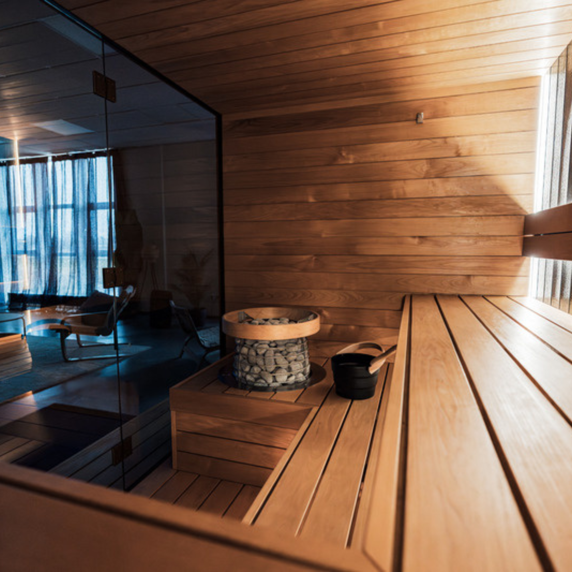 Cedar wall bench detail