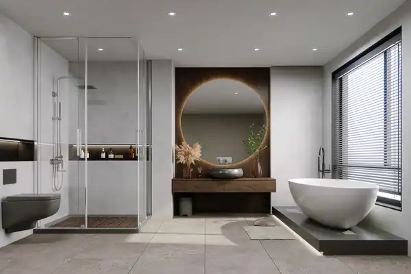 Refreshed interior bathroom finished after a residential painting project