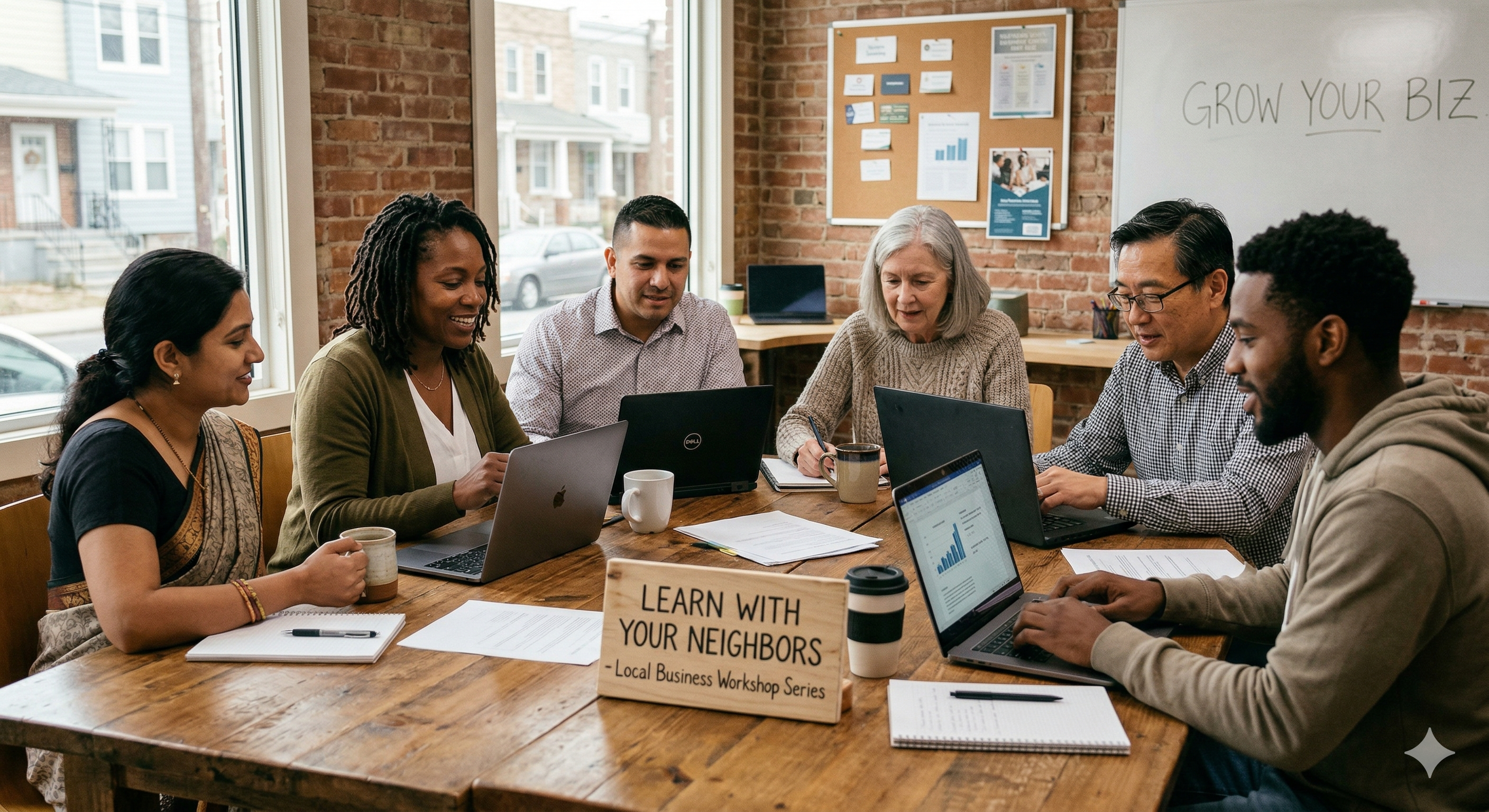 Small business owners collaborating at a Build A Better Shop meetup