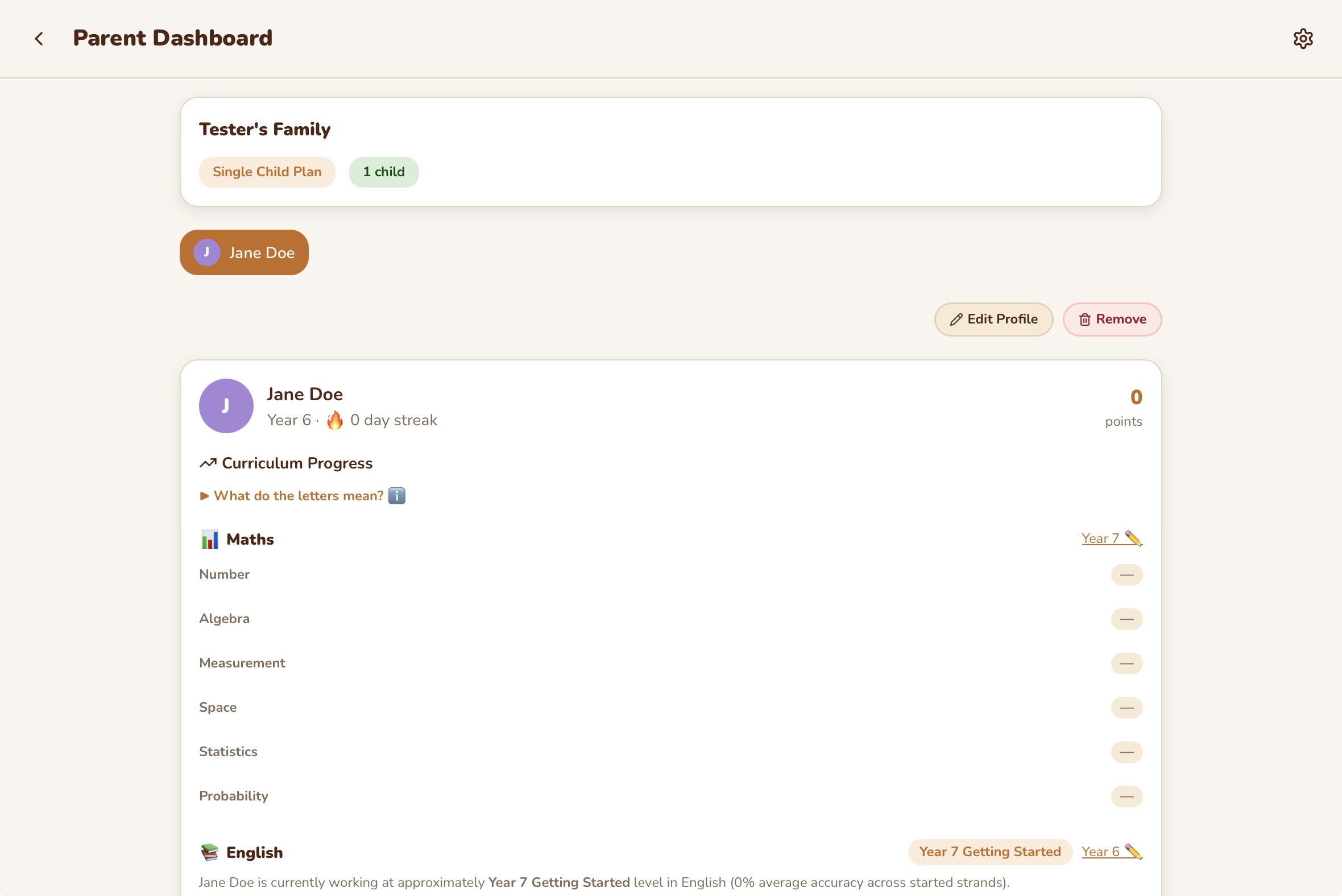 The Parent Dashboard