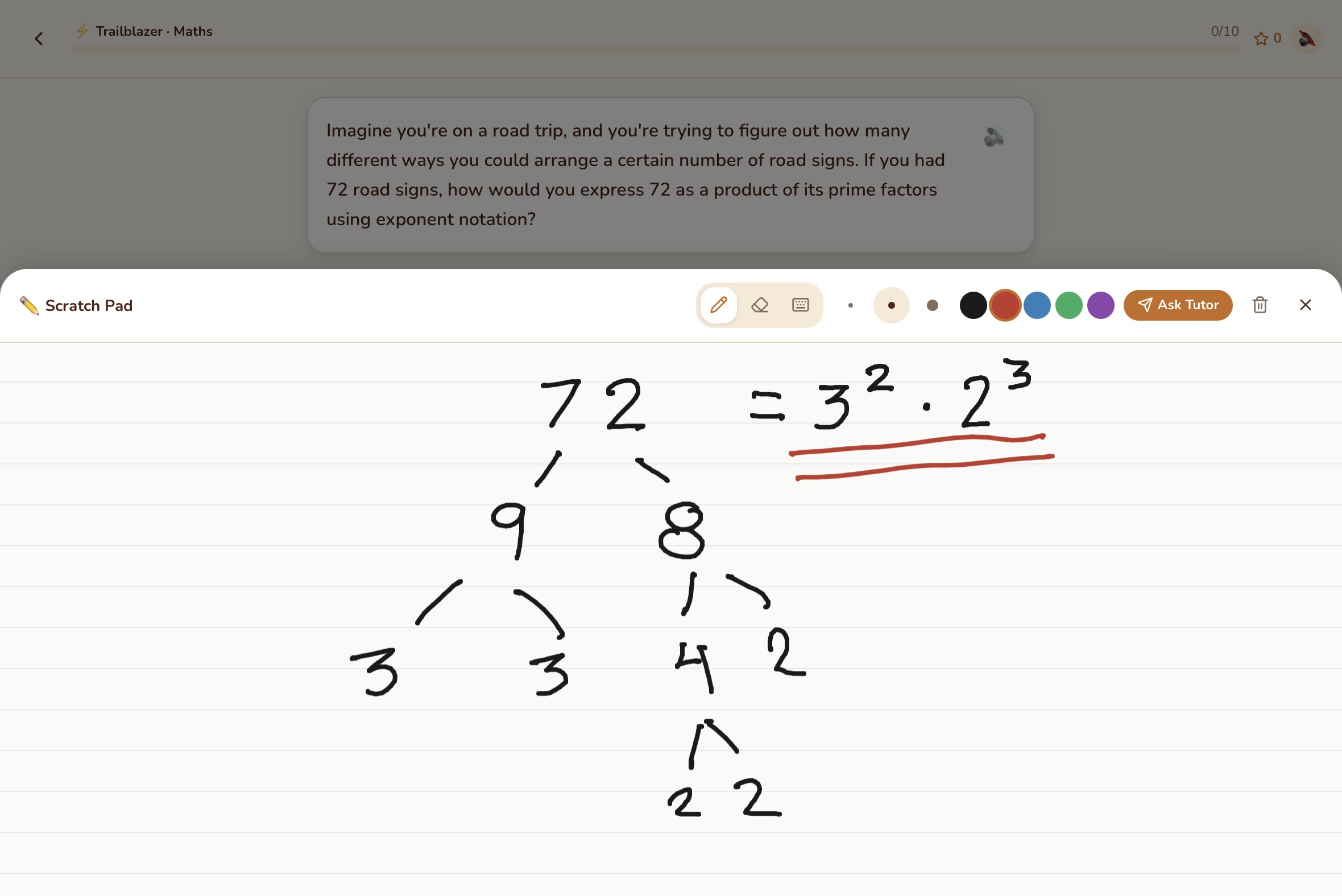 Activity Player with Scratchpad