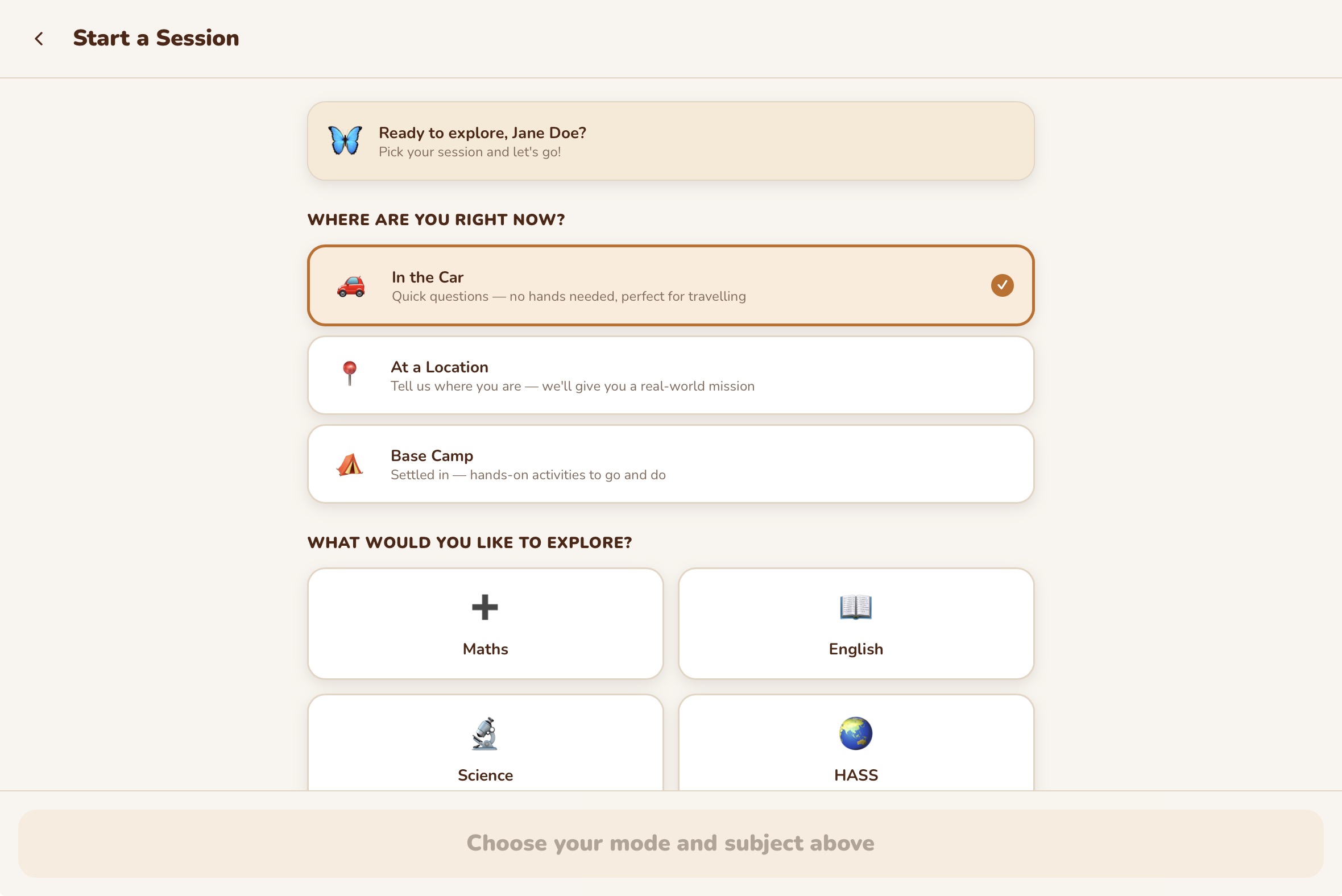 They choose their session mode screenshot 1