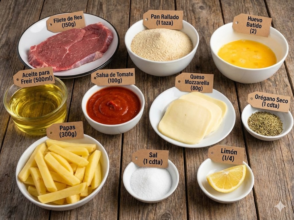 A labeled ingredients breakdown