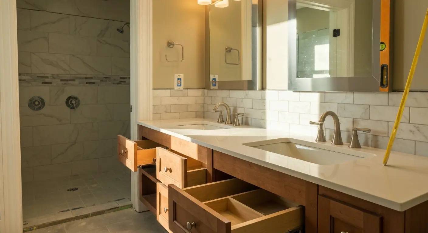 Bathroom remodel with new fixtures