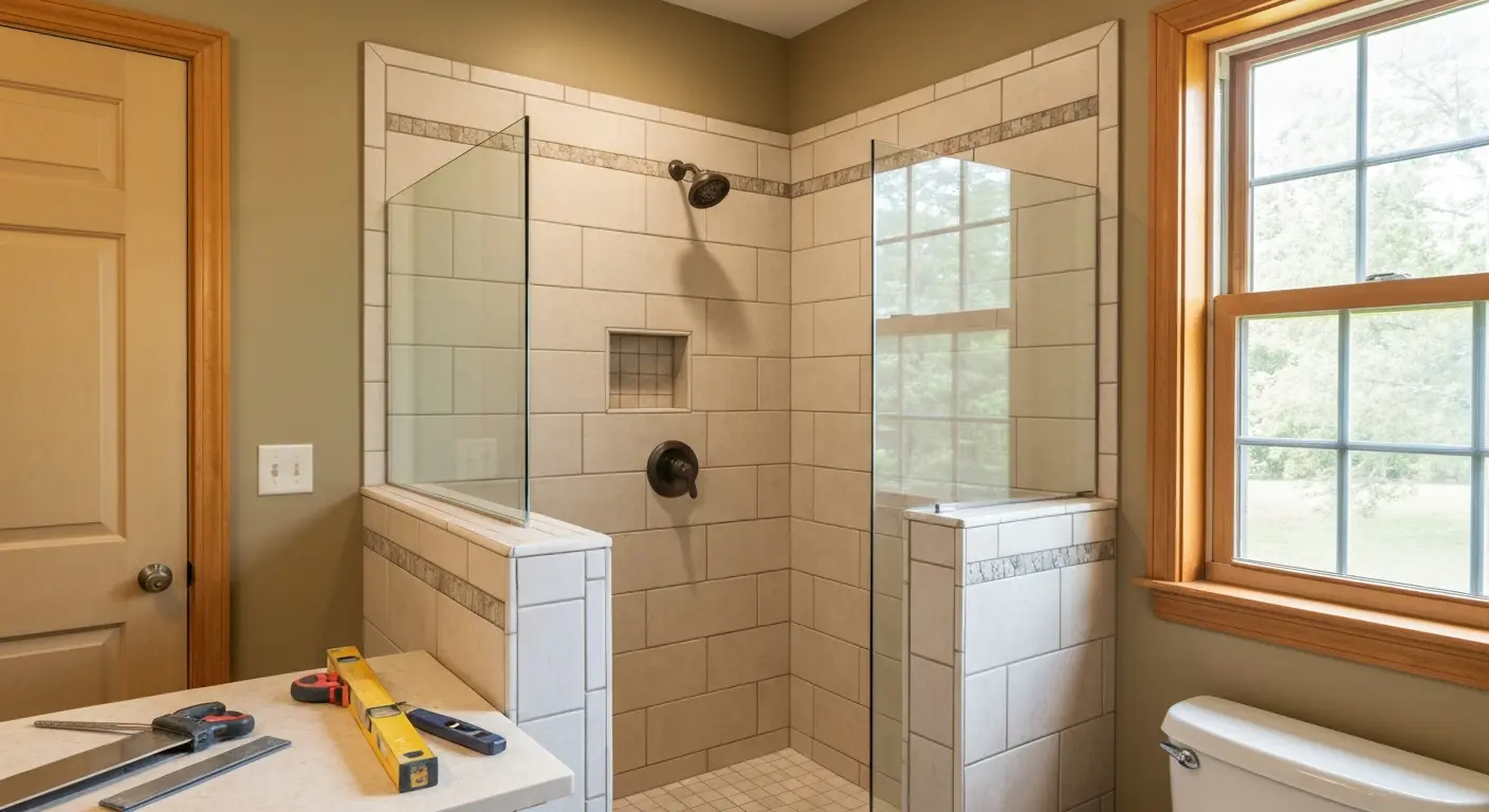 Tile shower installation
