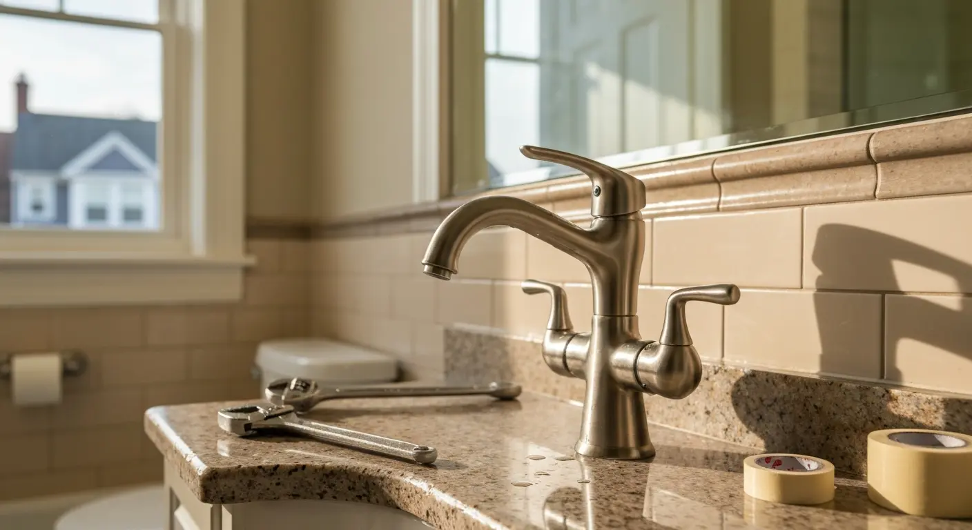 Bathroom faucet installation
