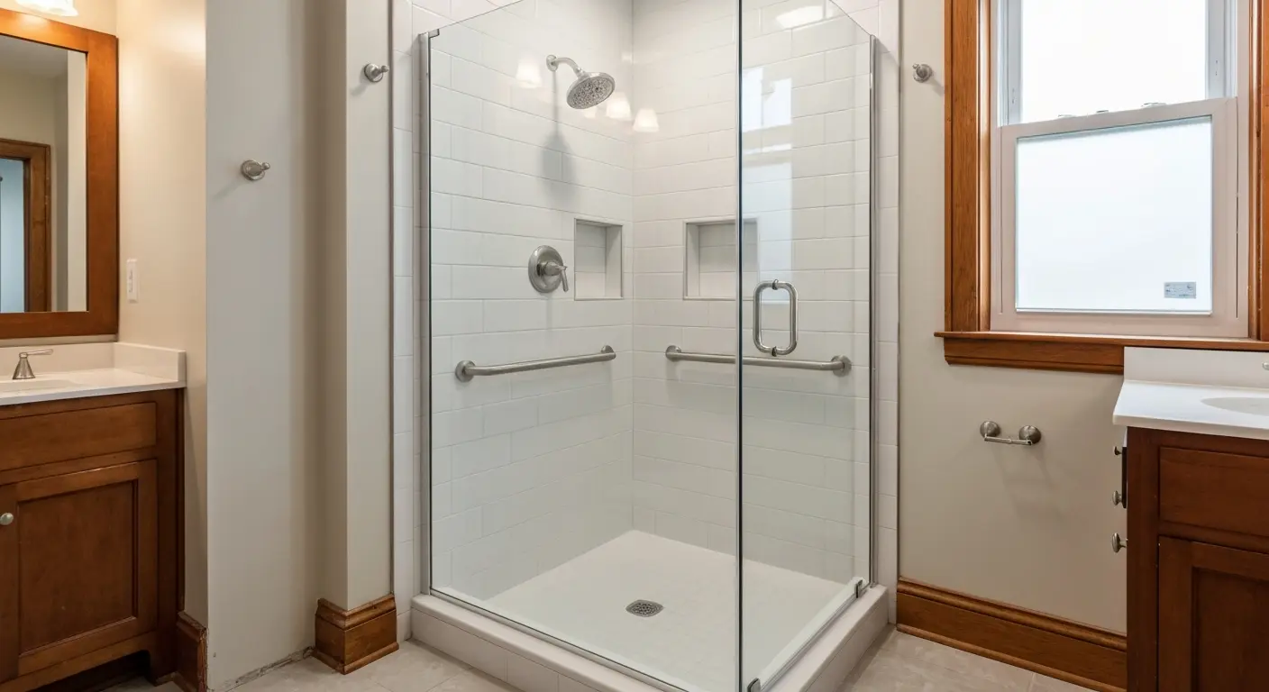 Accessible bathroom with walk-in shower
