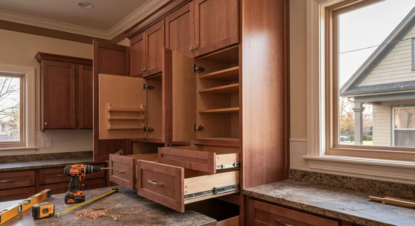 Custom kitchen cabinet installation in Spring City