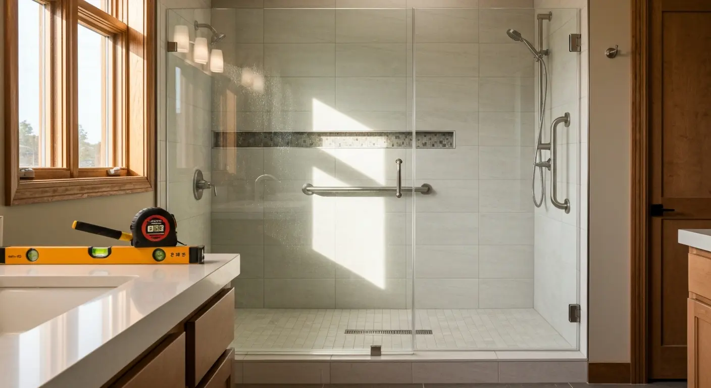 Accessible bathroom with walk-in shower