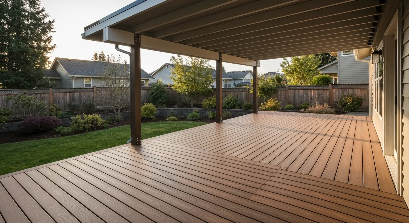 Covered deck with Trex