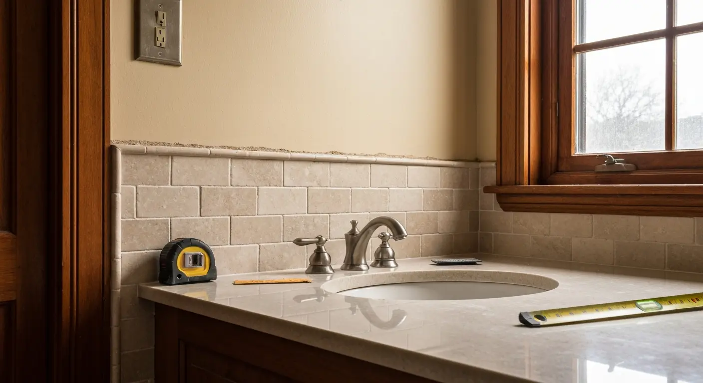 Custom bathroom vanity finish
