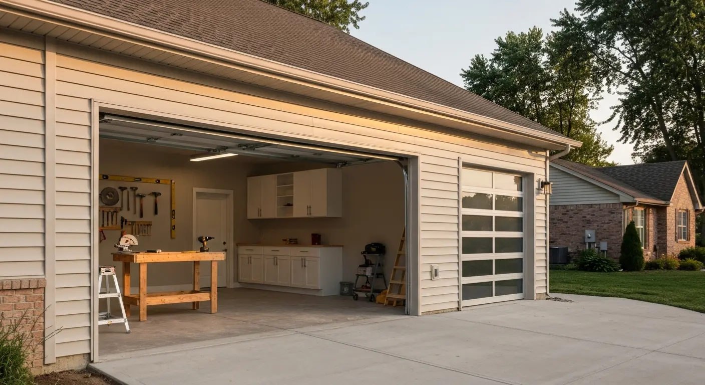 New attached garage with modern design