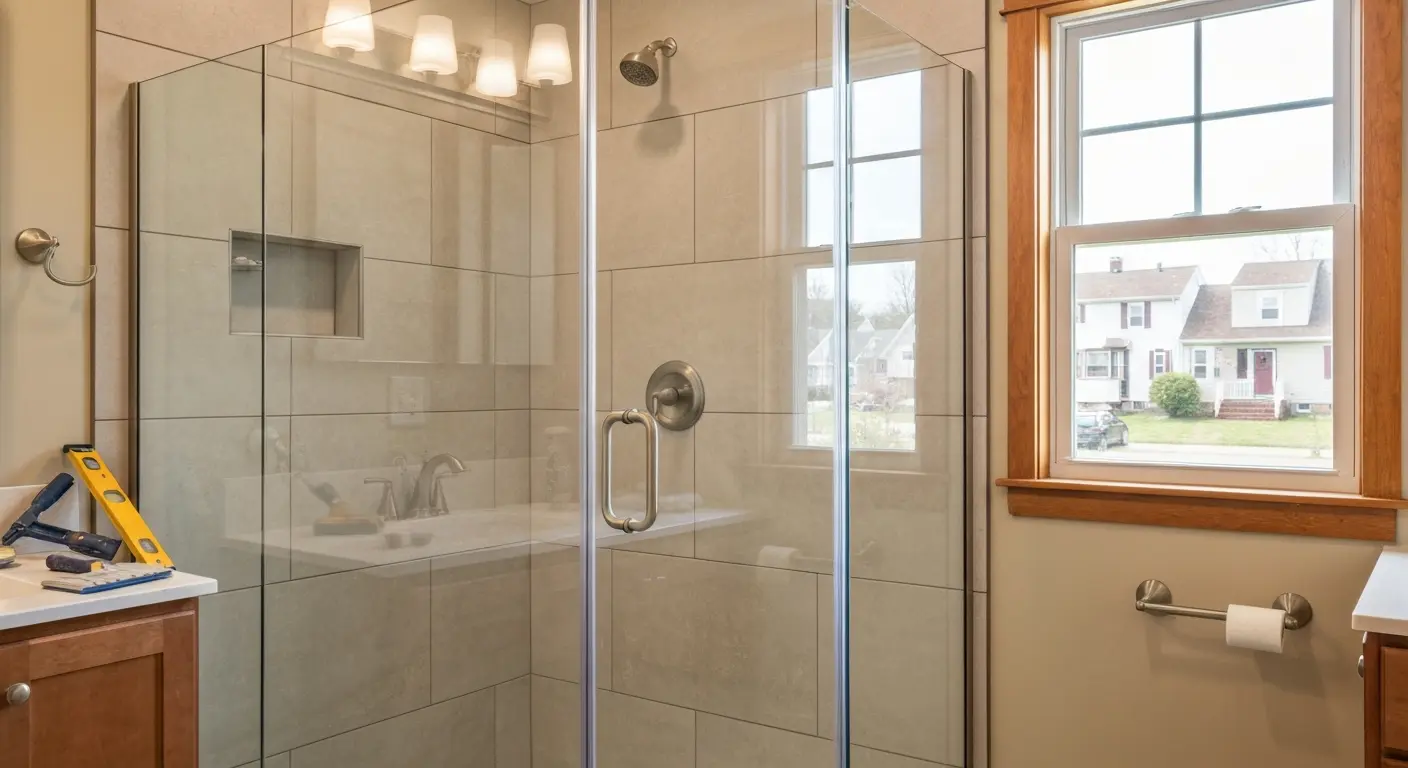 Custom tile shower installation