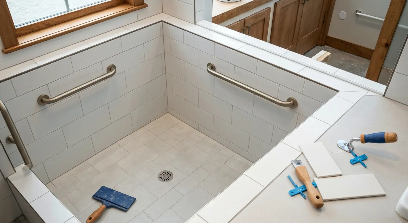 Tile shower installation