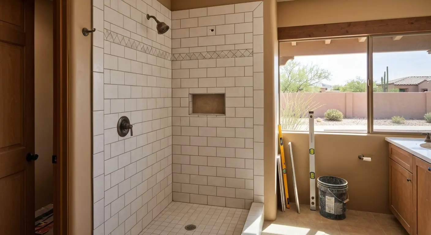 Tile shower installation