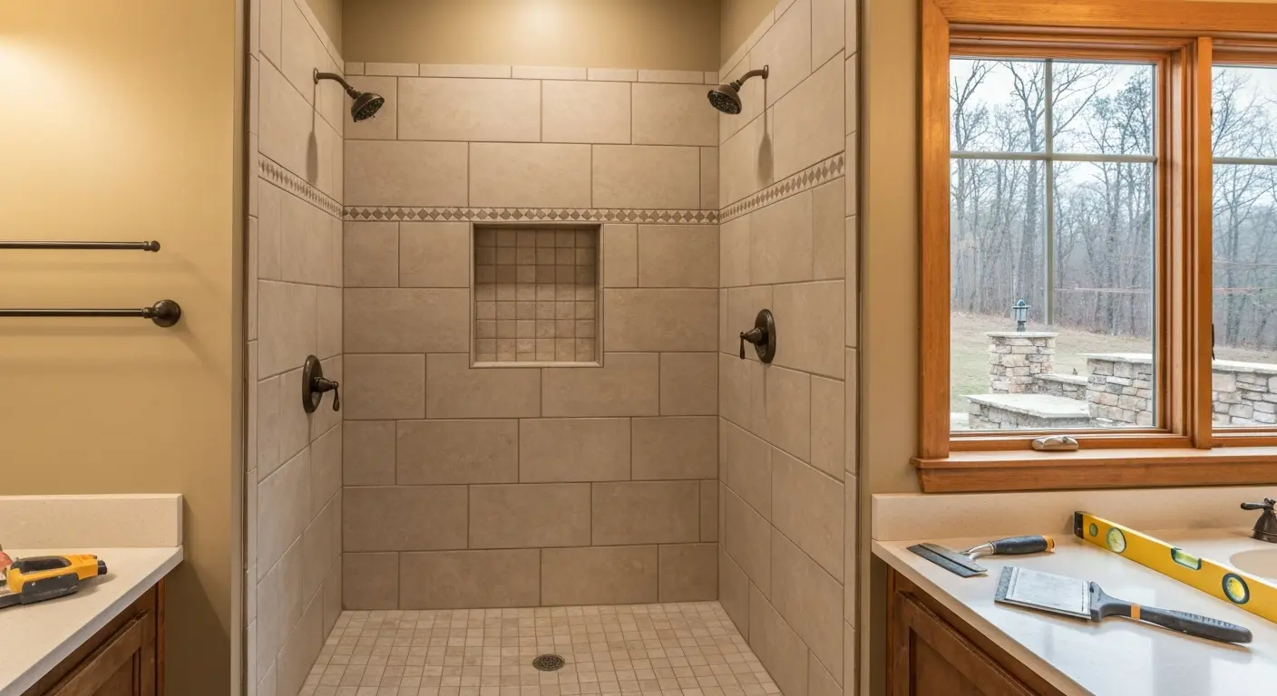 Tile shower installation project