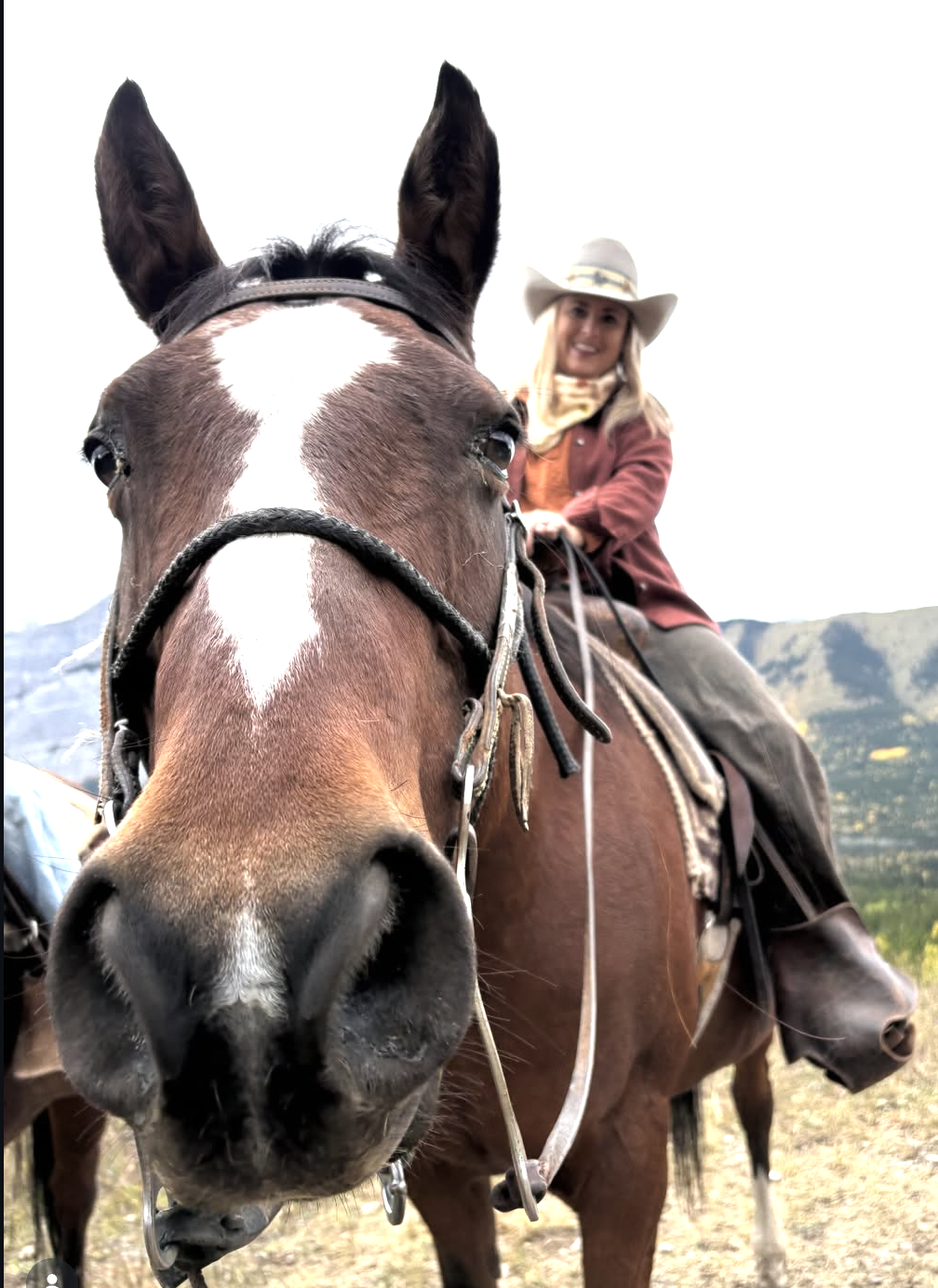Rider on horseback wearing an Ace High custom cowboy hat