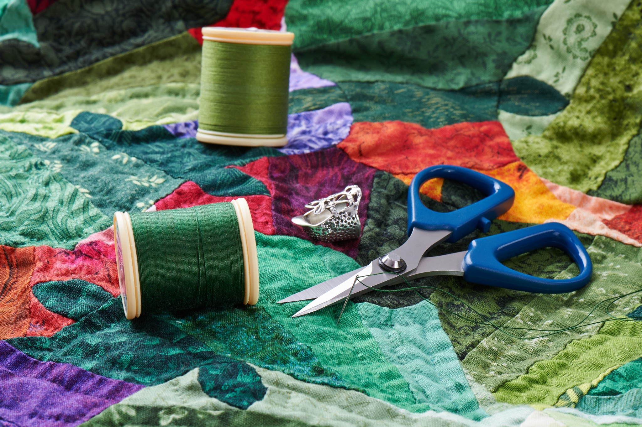 Detail Of Quilt Stitches