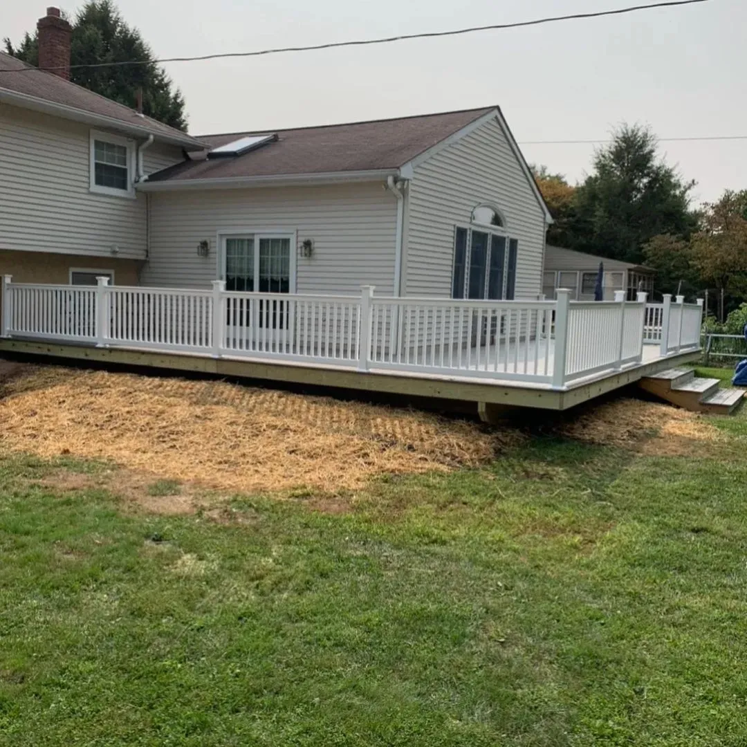 Completed residential deck photographed by Michael John Contractors