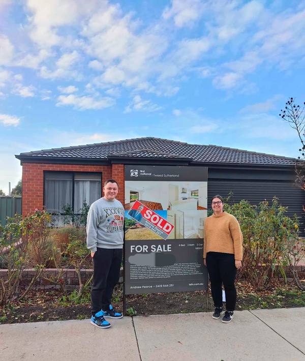 First home buyer clients of Valour Financial outside their new home