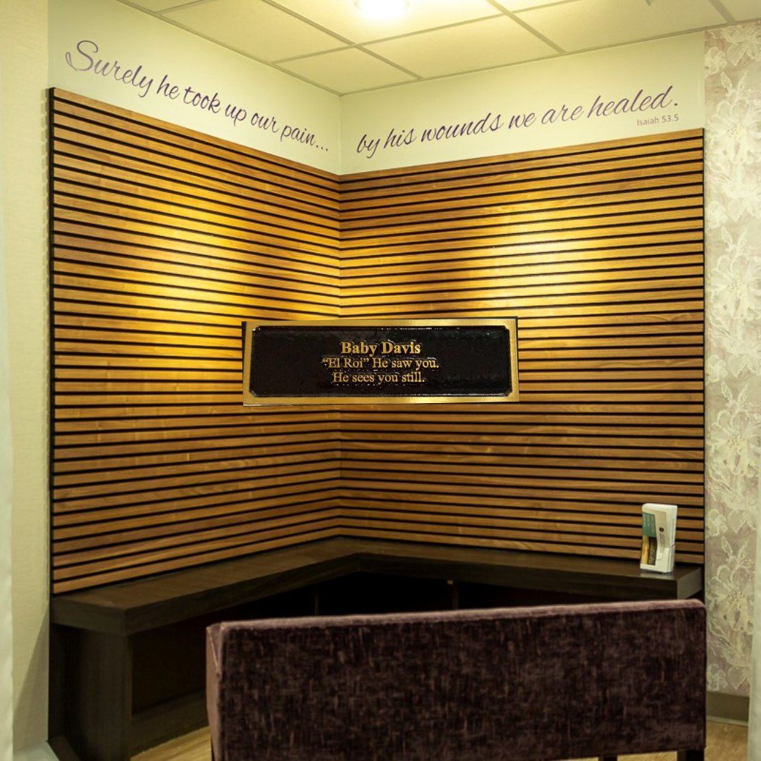 Lighthouse PRC memorial wall for pregnancy and infant loss, Hawthorne NJ basement