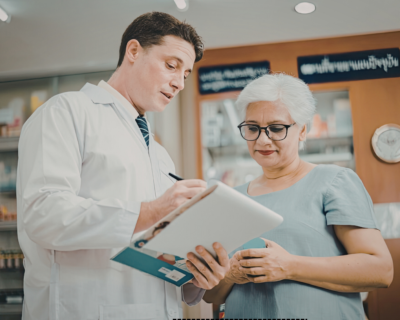 Healthcare provider reviewing a lymphedema compression prescription and Medicare DMEPOS documentation under the Lymphedema Treatment Act