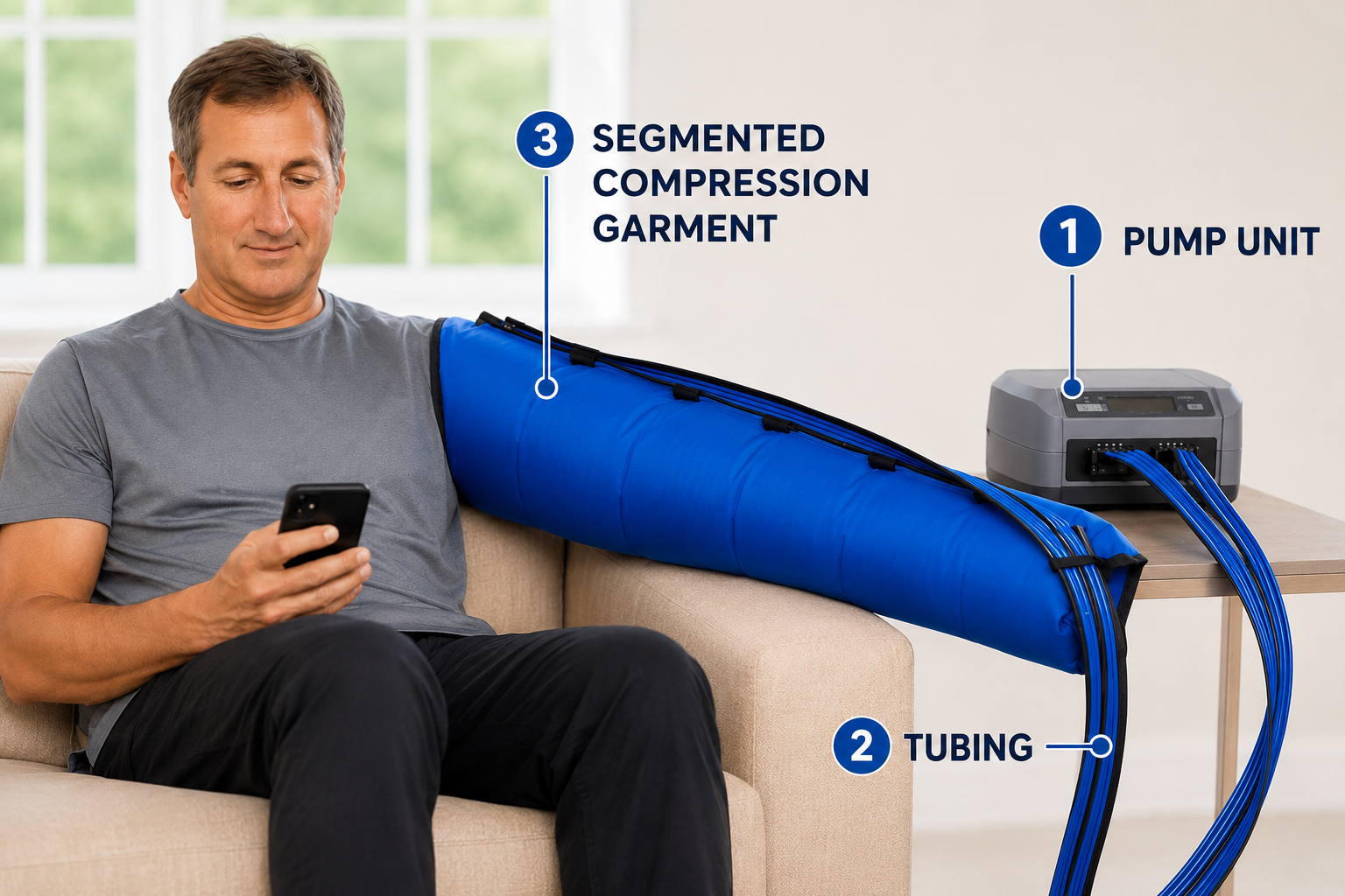 Internal Compression Pump How Does a Lymphedema Pump Work? The Anatomy of a Pneumatic Compression ...