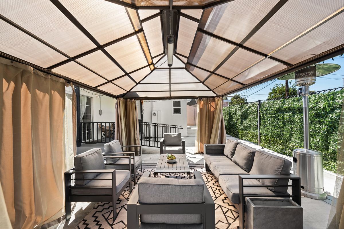 Covered patio at Anaheim Villa Estates