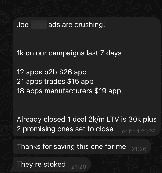 Joe success story
