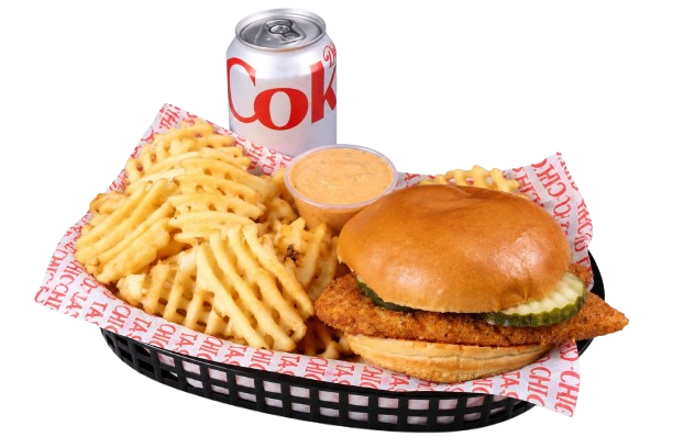 Mad Classic Combo with chicken sandwich, waffle fries and a drink