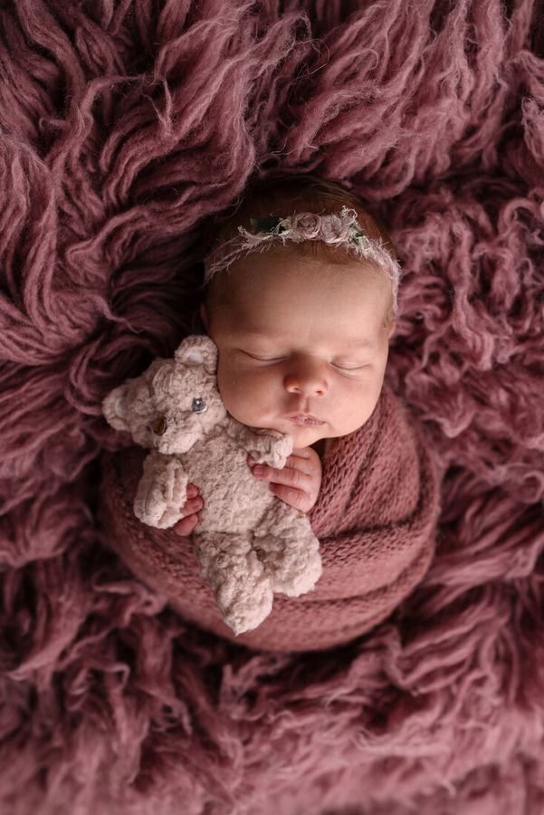 Newborn baby asleep during a studio session