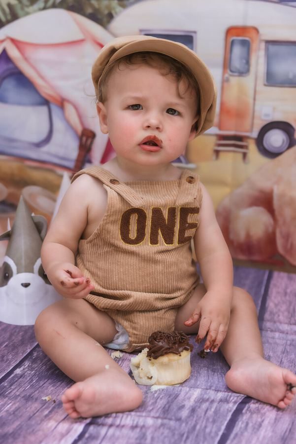 Baby milestone and cake smash session