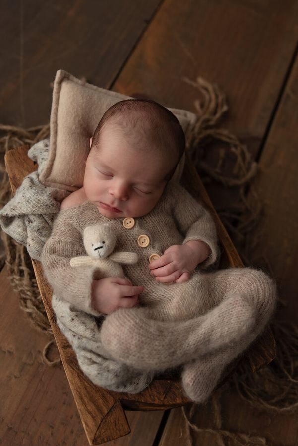 Newborn baby asleep during a studio session