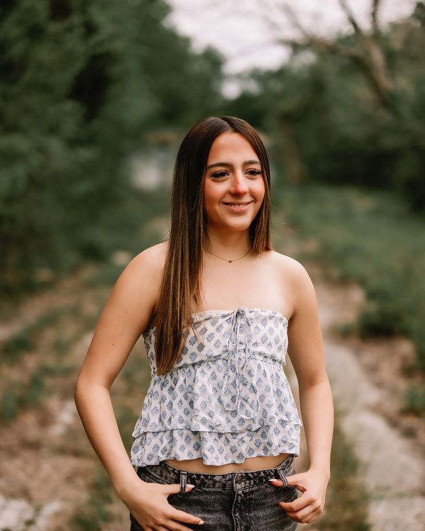 A senior portrait outdoors