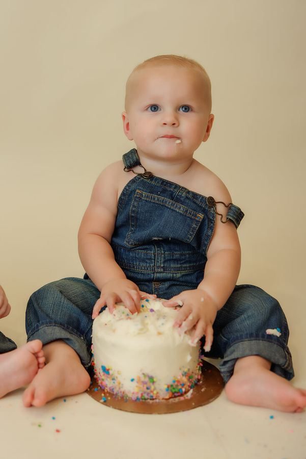 Baby milestone and cake smash session