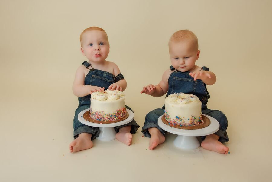 Baby milestone and cake smash session